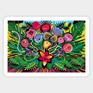 Jungle Foliage in Floral Arrangement Sticker